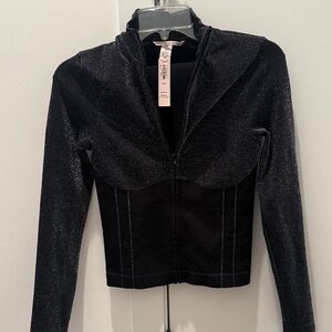 Victoria’s Secret New Black Glitter Full Zip Women's Jacket XS
